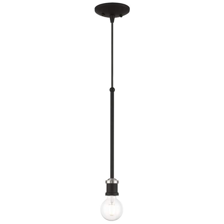 Image 1 Lansdale 1 Light Black Single Pendant with Brushed Nickel Accents