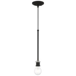 Lansdale 1 Light Black Single Pendant with Brushed Nickel Accents
