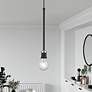 Thumbnail1 of Lansdale 1 Light Black Single Pendant with Brushed Nickel Accents