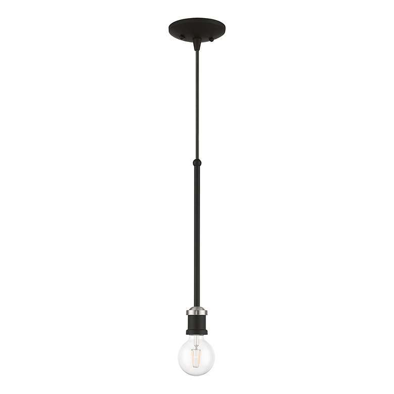 Image 3 Lansdale 1 Light Black Single Pendant with Brushed Nickel Accents more views