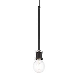 Image5 of Lansdale 1 Light Black Single Pendant with Brushed Nickel Accents more views
