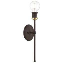 Lansdale 1 Light Bronze ADA Single Sconce with Antique Brass Accent