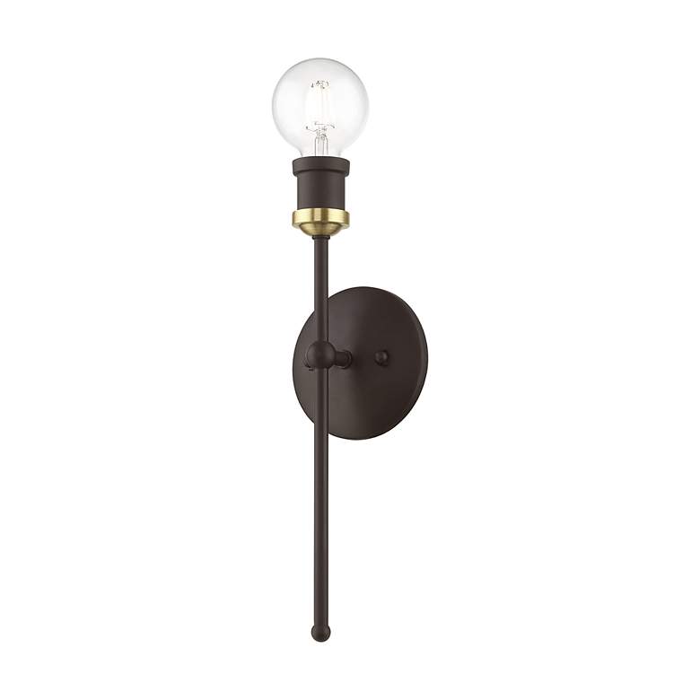 Image 5 Lansdale 1 Light Bronze ADA Single Sconce with Antique Brass Accent more views
