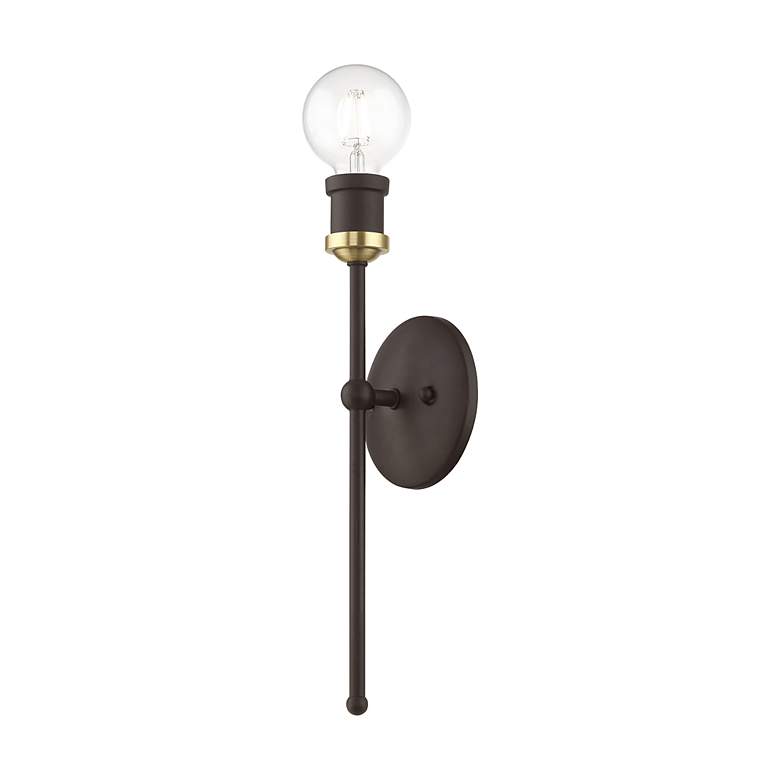 Image 6 Lansdale 1 Light Bronze ADA Single Sconce with Antique Brass Accent more views