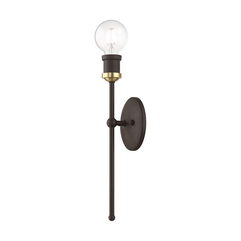 Image 7 Lansdale 1 Light Bronze ADA Single Sconce with Antique Brass Accent more views