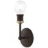 Lansdale 1 Light Bronze ADA Vanity Sconce with Antique Brass Accents