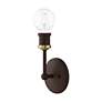 3_Lansdale 1 Light Bronze ADA Vanity Sconce with Antique Brass Accents more views