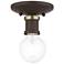Lansdale 1 Light Bronze Single Flush Mount with Antique Brass Accents