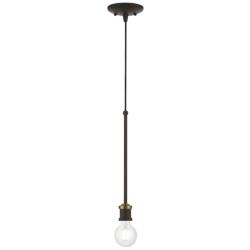 Lansdale 1 Light Bronze Single Pendant with Antique Brass Accents