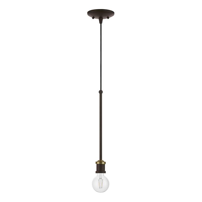 Image 3 Lansdale 1 Light Bronze Single Pendant with Antique Brass Accents more views