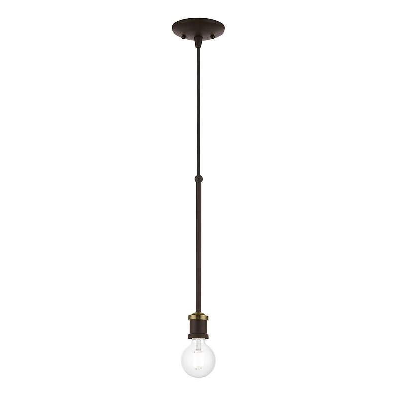 Image 4 Lansdale 1 Light Bronze Single Pendant with Antique Brass Accents more views