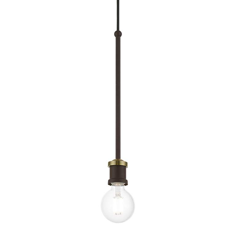 Image 5 Lansdale 1 Light Bronze Single Pendant with Antique Brass Accents more views
