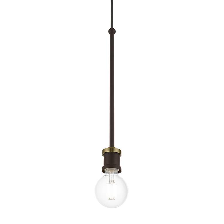 Image 6 Lansdale 1 Light Bronze Single Pendant with Antique Brass Accents more views