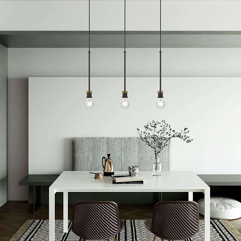 Image 7 Lansdale 1 Light Bronze Single Pendant with Antique Brass Accents more views