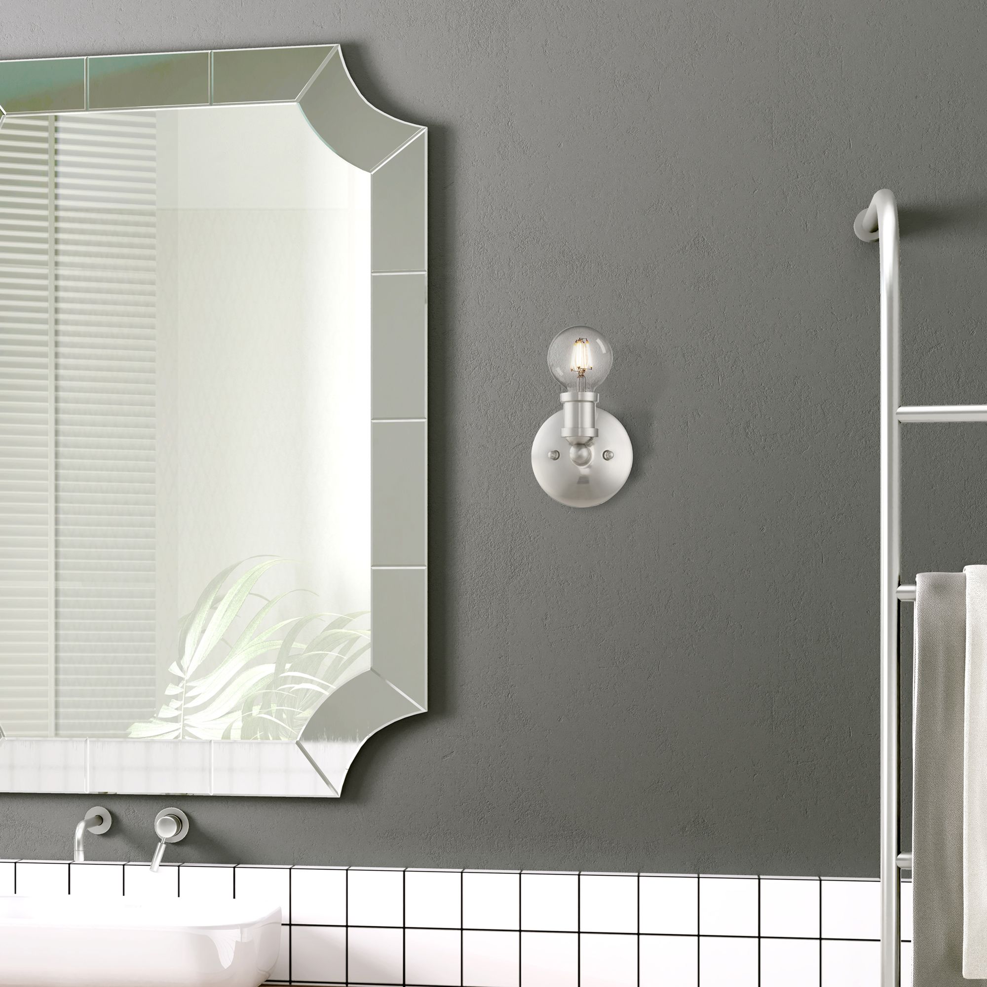 Lansdale 1 Light Brushed Nickel ADA Single Vanity Sconce