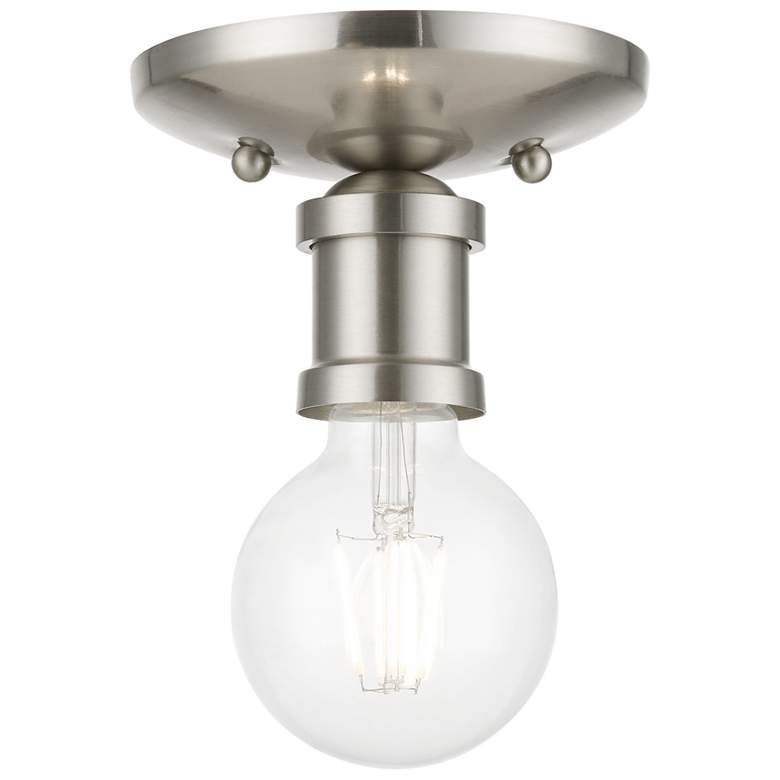 Image 1 Lansdale 1 Light Brushed Nickel Single Flush Mount