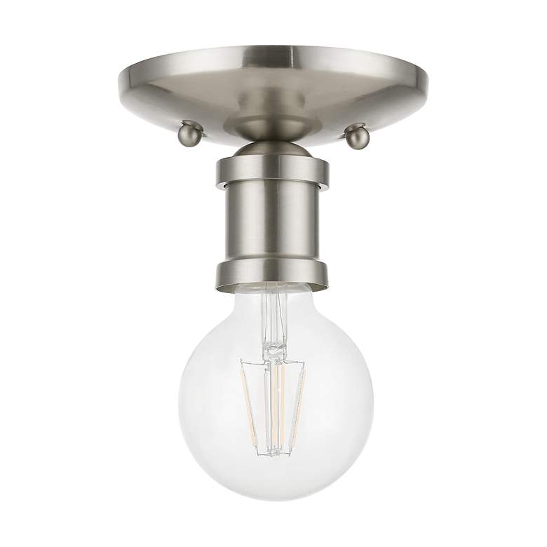 Image 3 Lansdale 1 Light Brushed Nickel Single Flush Mount more views