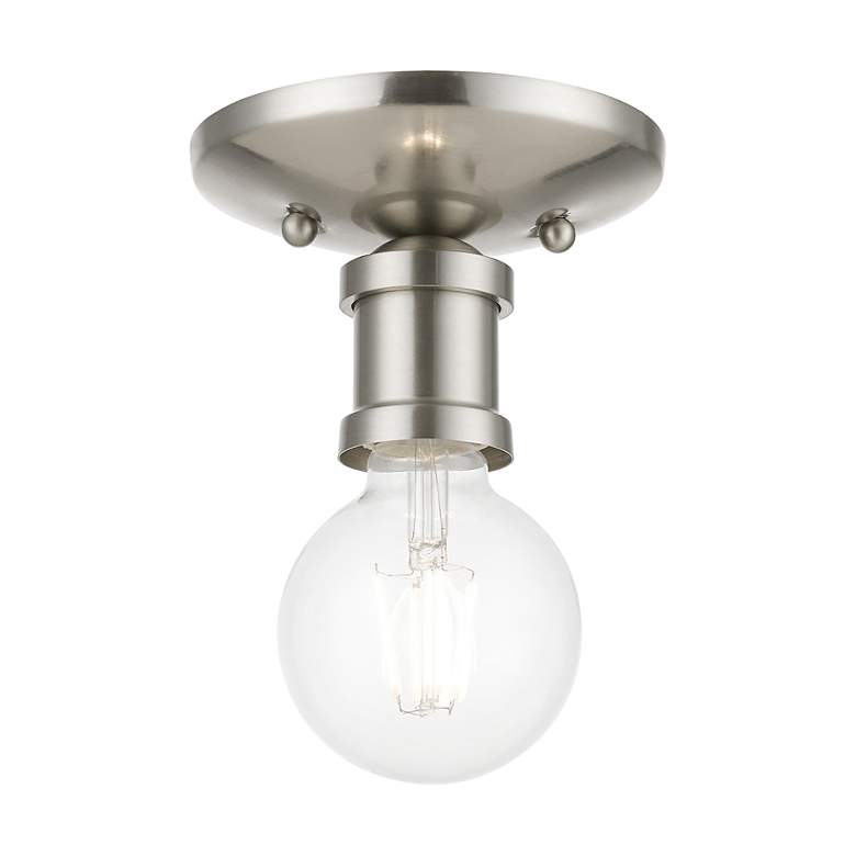 Image 4 Lansdale 1 Light Brushed Nickel Single Flush Mount more views