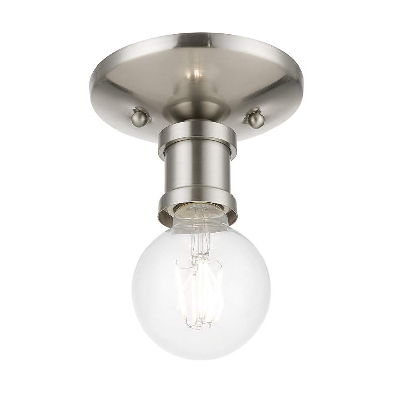 Image 5 Lansdale 1 Light Brushed Nickel Single Flush Mount more views