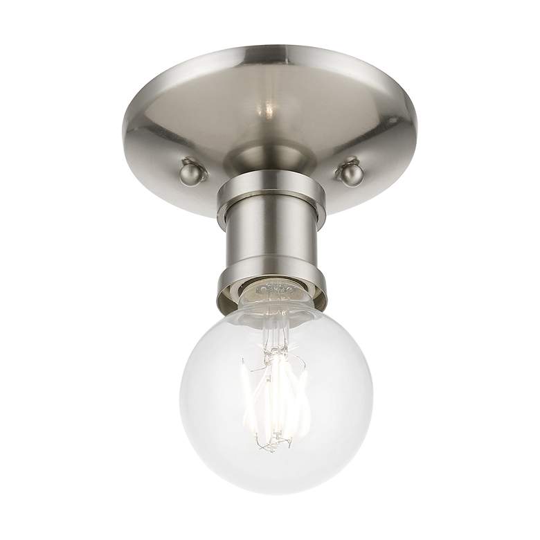 Image 6 Lansdale 1 Light Brushed Nickel Single Flush Mount more views