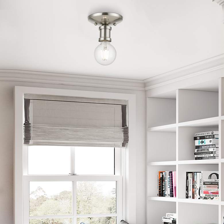 Image 7 Lansdale 1 Light Brushed Nickel Single Flush Mount more views