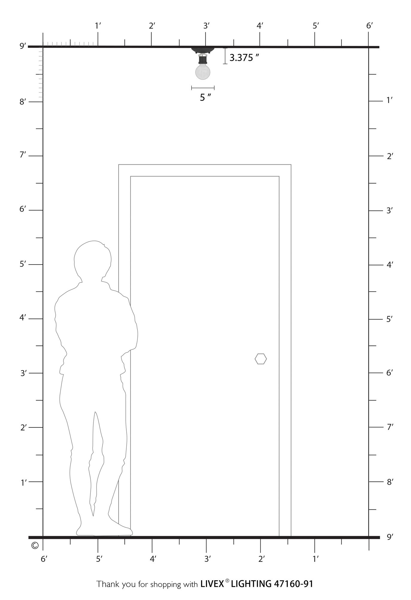 Lansdale 1 Light Brushed Nickel Single Flush Mount