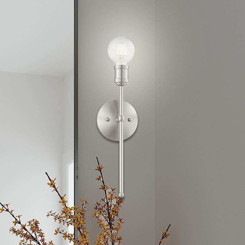Image 1 Lansdale 1 Light Brushed Nickel Wall Sconce