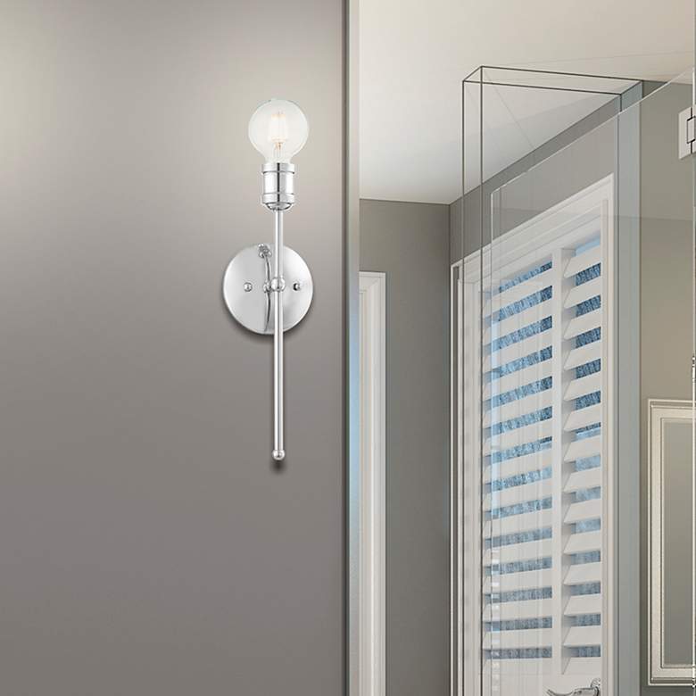 Image 1 Lansdale 1 Light Polished Chrome Wall Sconce