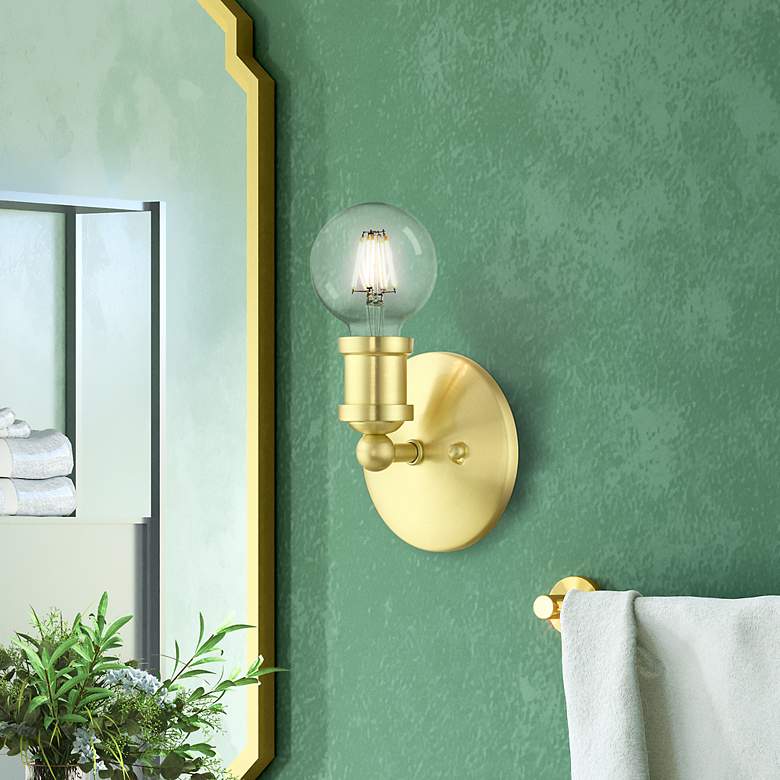 Image 1 Lansdale 1 Light Satin Brass ADA Single Vanity Sconce