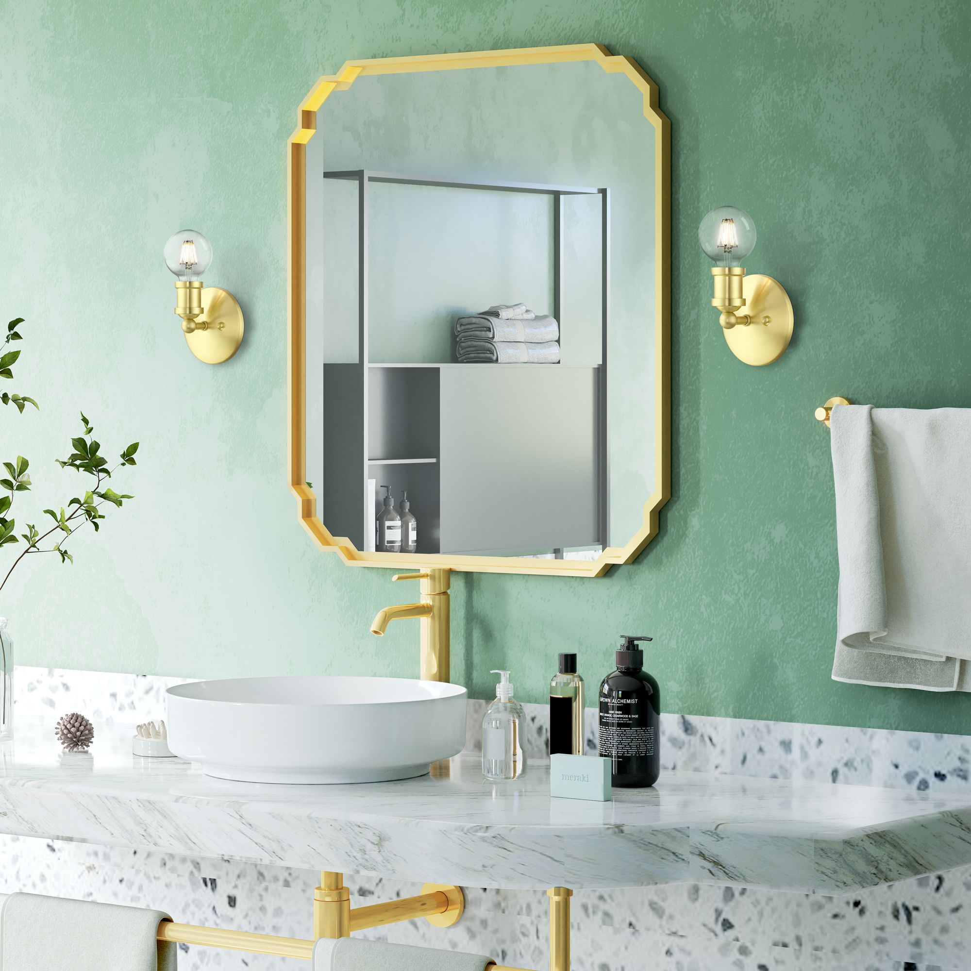 Lansdale 1 Light Satin Brass ADA Single Vanity Sconce