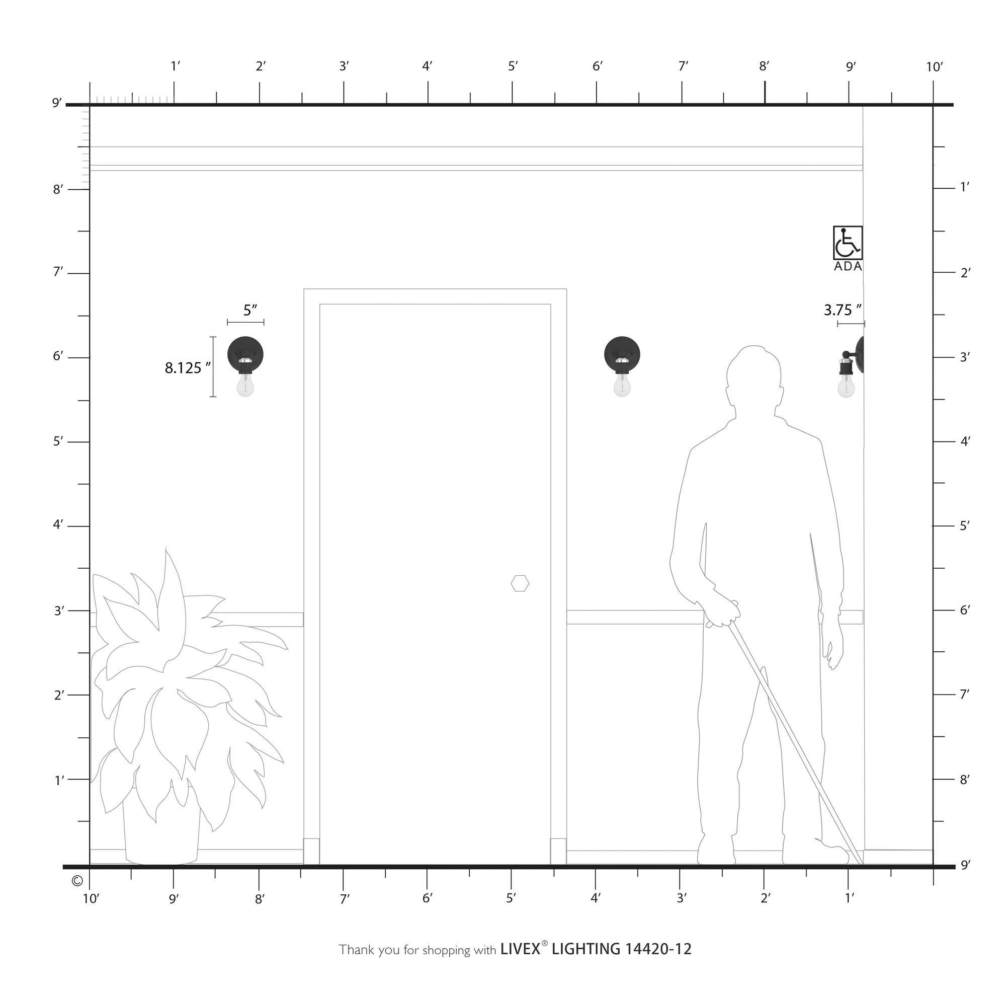 Lansdale 1 Light Satin Brass ADA Single Vanity Sconce