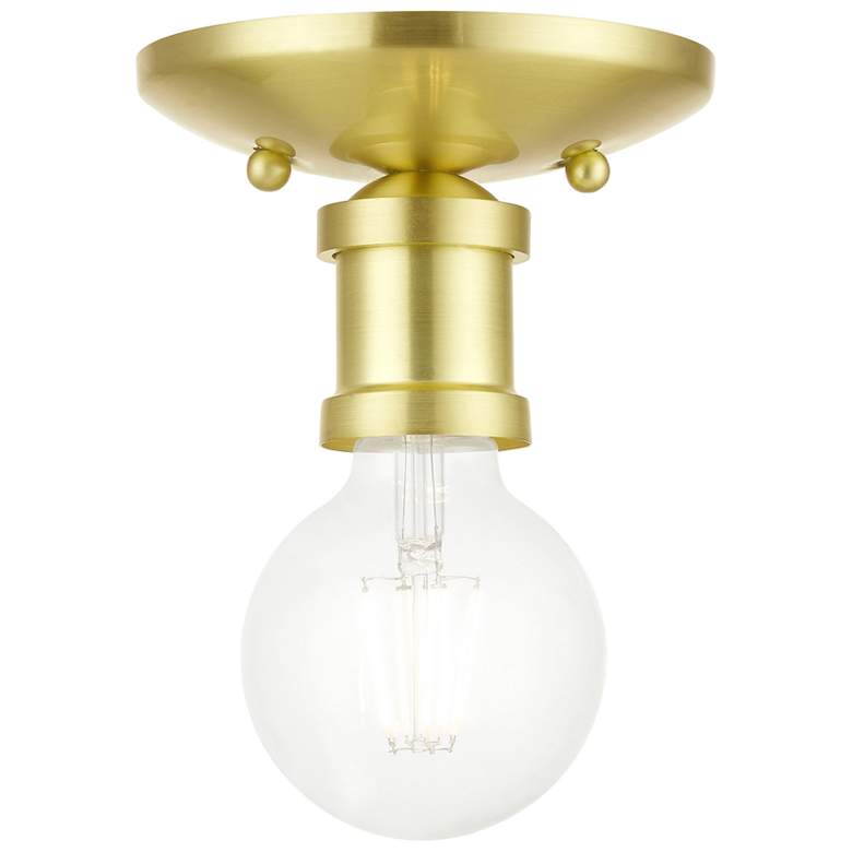 Image 1 Lansdale 1 Light Satin Brass Single Flush Mount