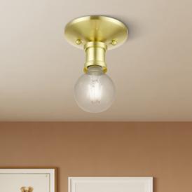 Lansdale 1 Light Satin Brass Single Flush Mount Lansdale 1 Light Satin Brass Single Flush Mount