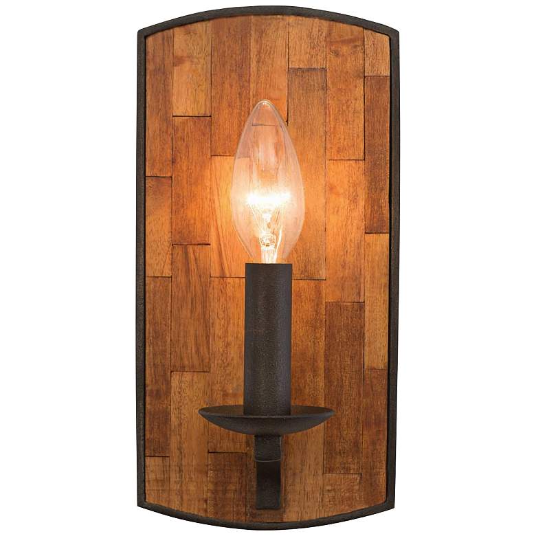 Image 1 Lansdale 10 inch High Black Iron Wall Sconce