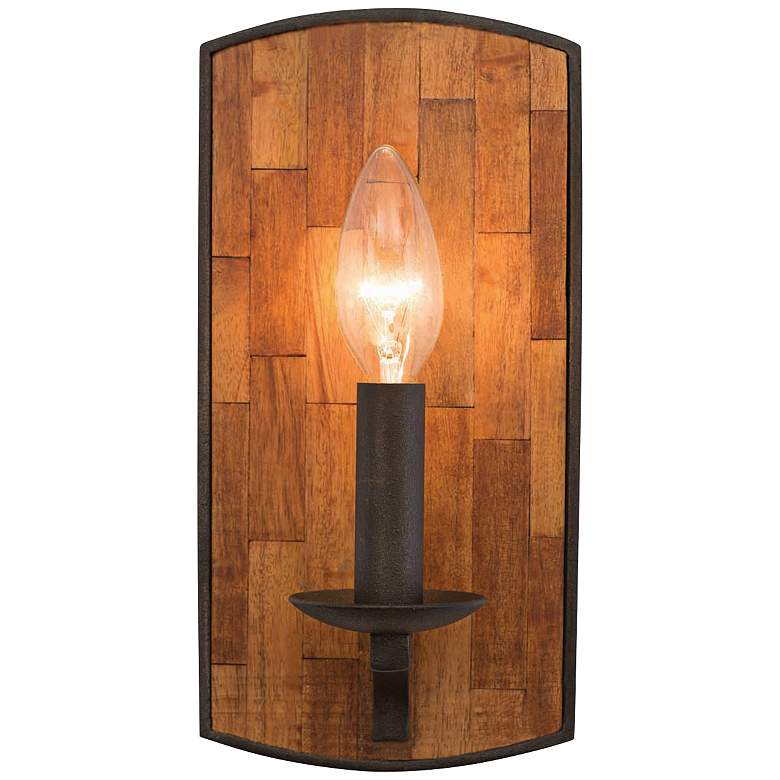Image 1 Lansdale 10" High Black Iron Wall Sconce