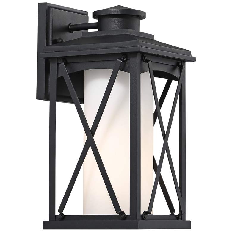 Image 1 Lansdale 12 3/4 inch High Matte Black Outdoor Wall Light