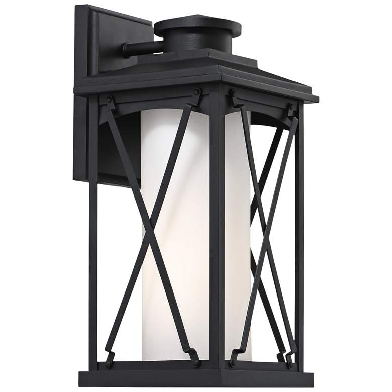 Image 1 Lansdale 15 1/2 inch High Matte Black Outdoor Wall Light