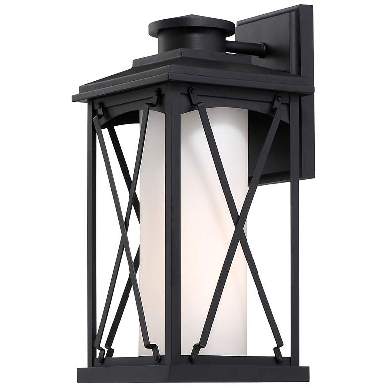 Image 1 Lansdale 15 1/2" High Matte Black Outdoor Wall Light