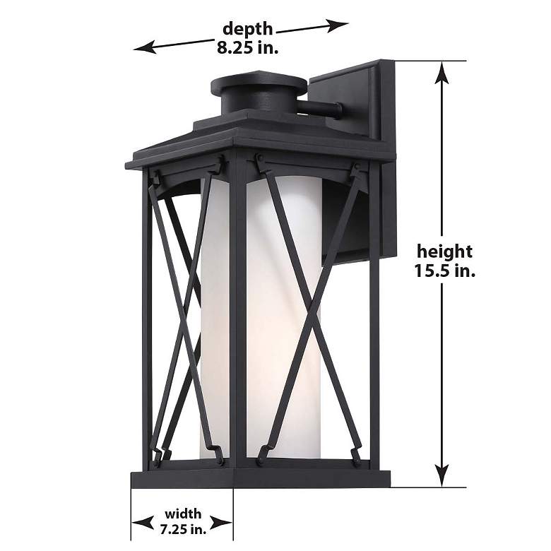 Image 4 Lansdale 15 1/2" High Matte Black Outdoor Wall Light more views