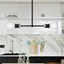 1_Lansdale 2 Light Black Linear Chandelier with Brushed Nickel Accents