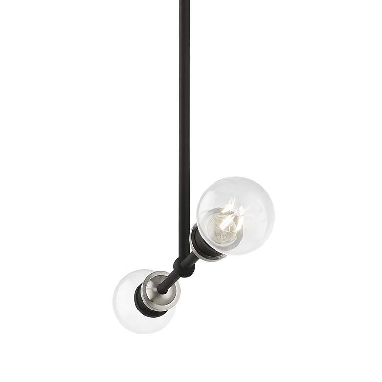 Image 7 Lansdale 2 Light Black Linear Chandelier with Brushed Nickel Accents more views