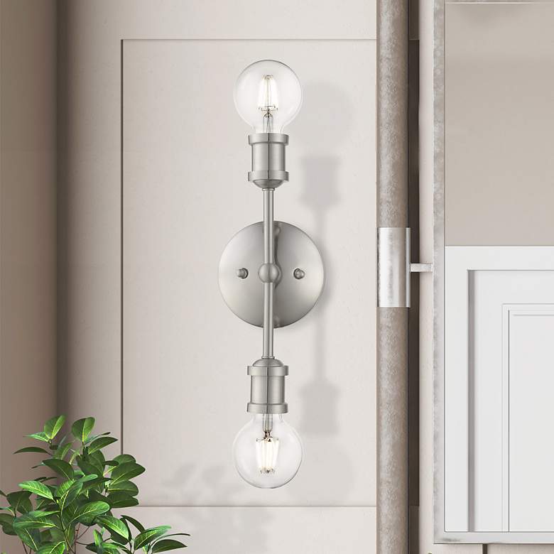 Image 1 Lansdale 2 Light Brushed Nickel ADA Vanity Sconce