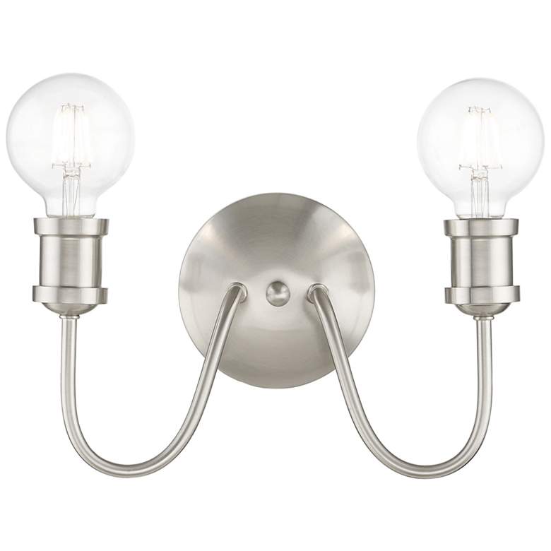 Image 1 Lansdale 2 Light Brushed Nickel Vanity Sconce