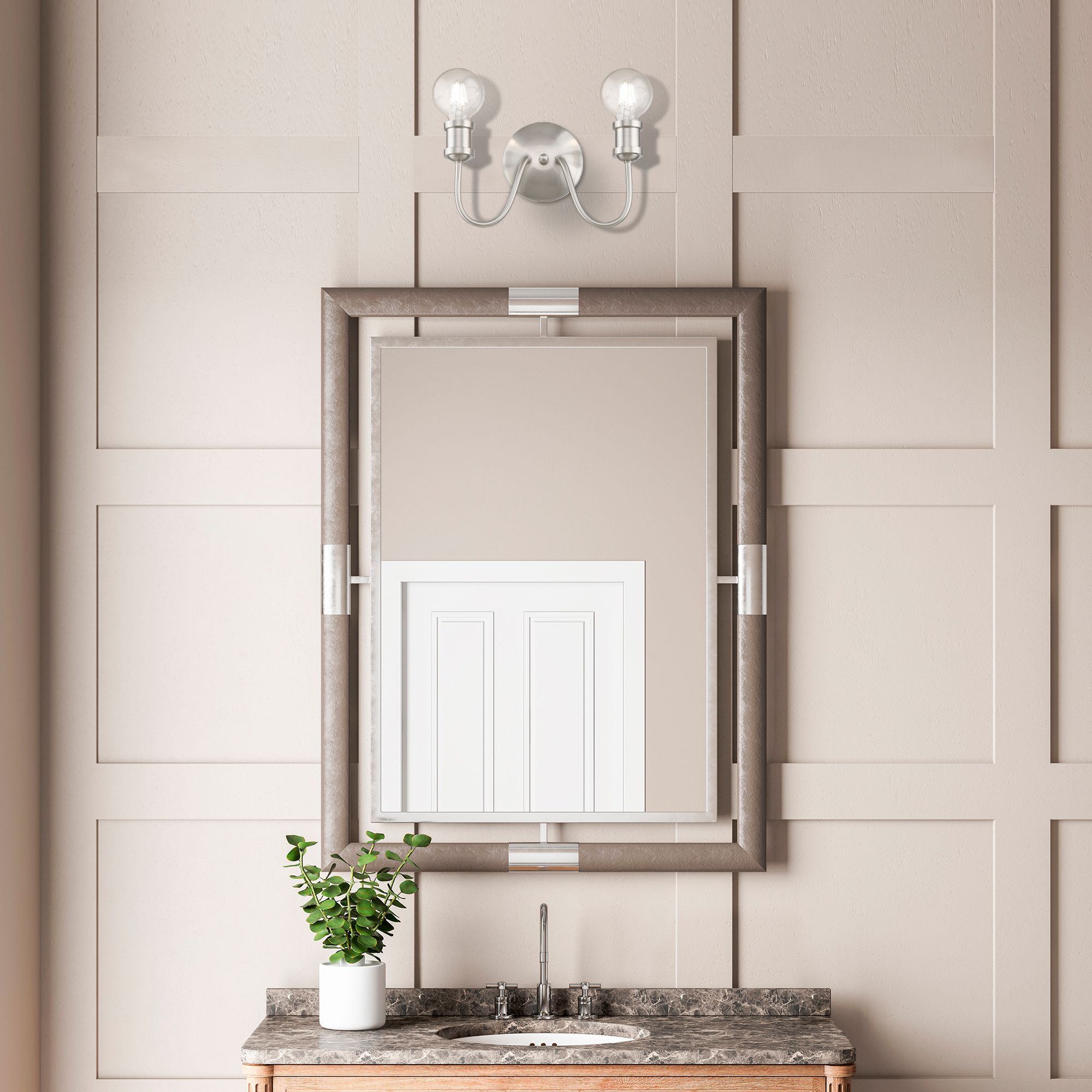 Lansdale 2 Light Brushed Nickel Vanity Sconce