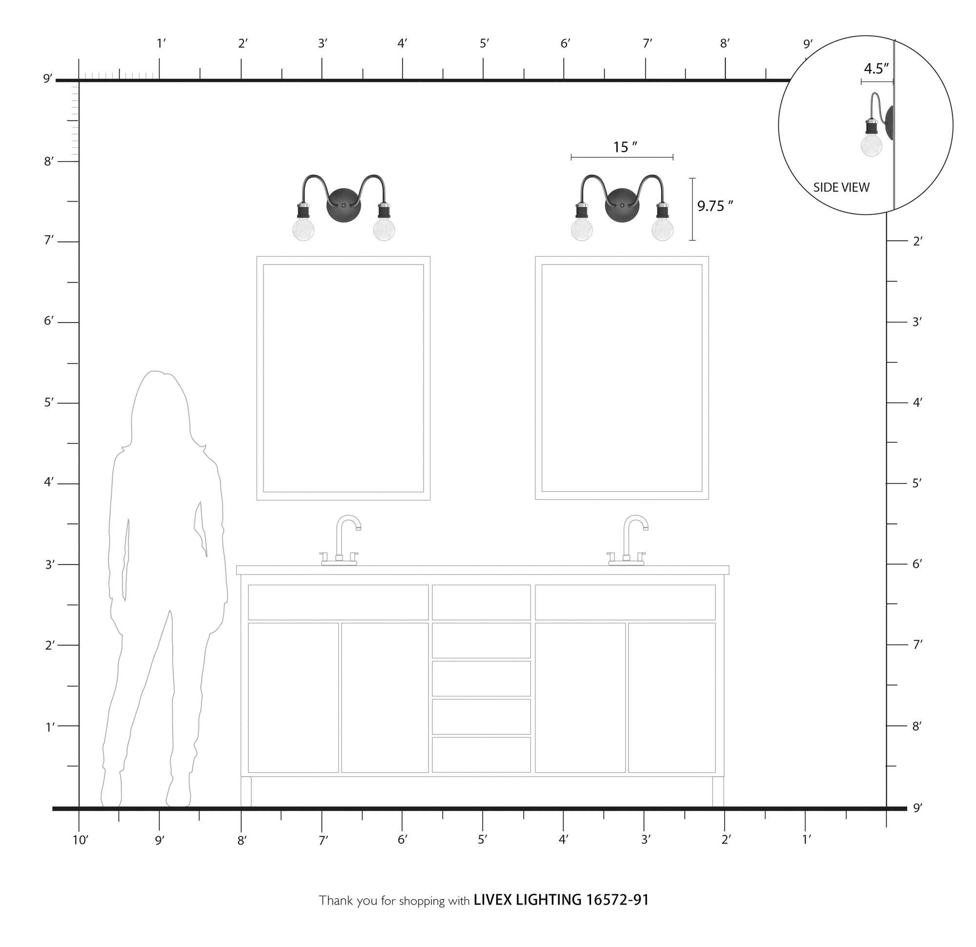Lansdale 2 Light Brushed Nickel Vanity Sconce