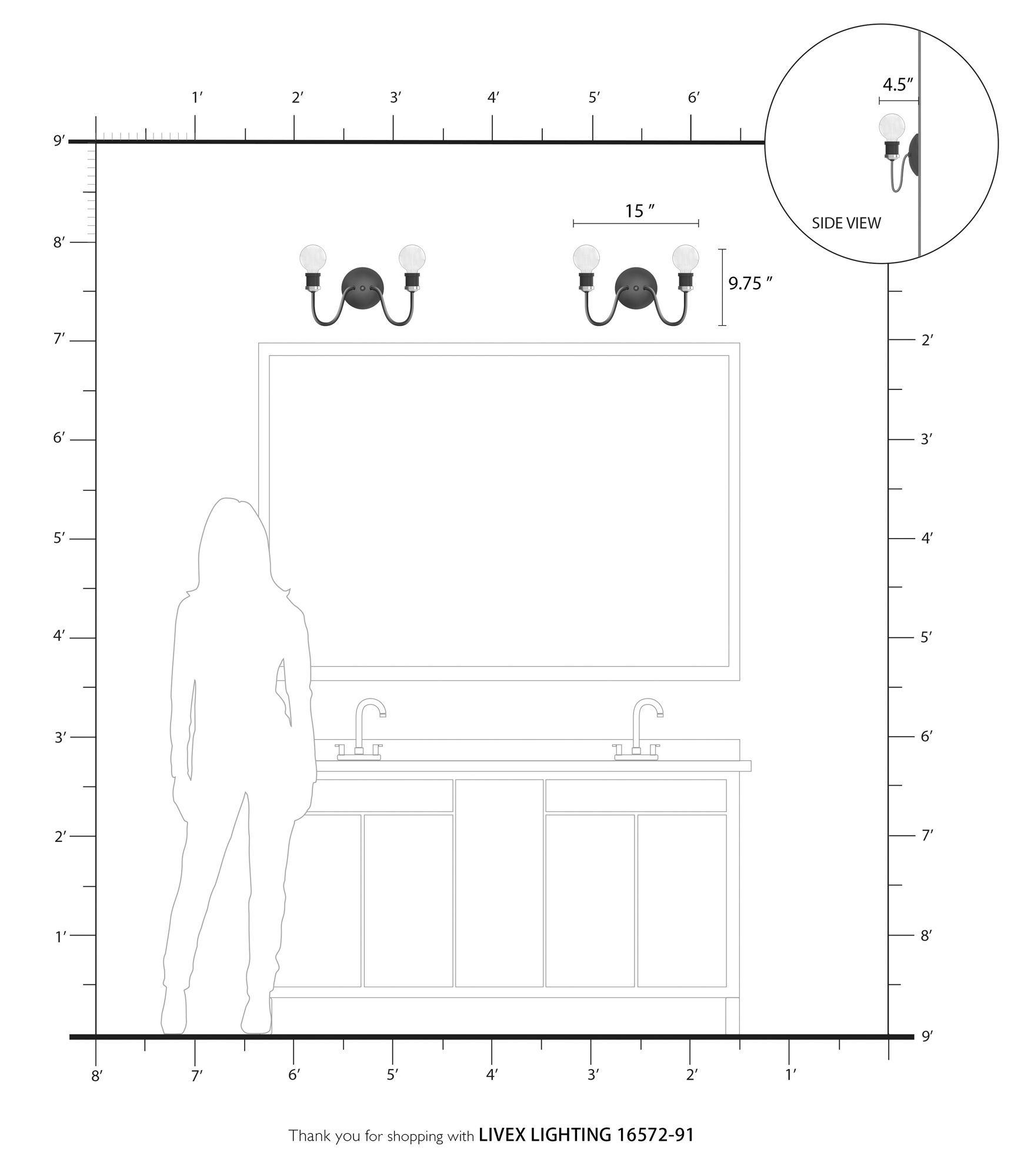 Lansdale 2 Light Brushed Nickel Vanity Sconce