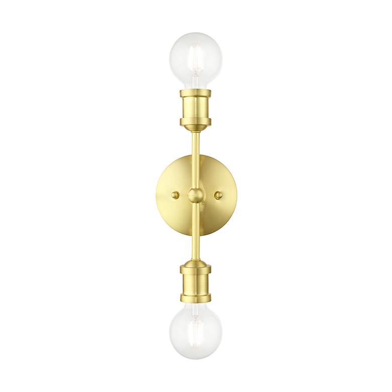 Image 5 Lansdale 2 Light Satin Brass ADA Vanity Sconce more views