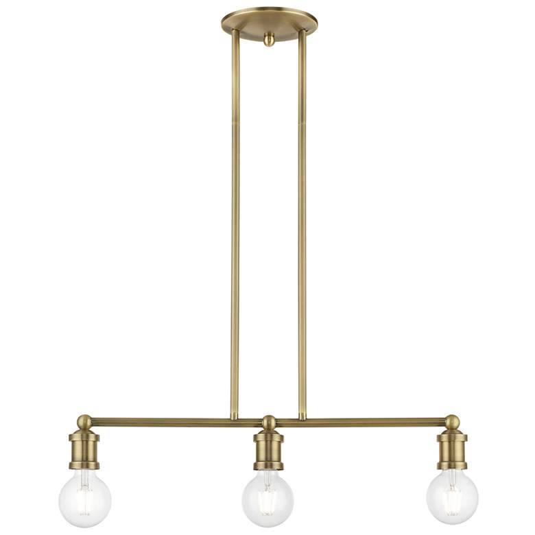 Image 2 Lansdale 3 Light Antique Brass Linear Chandelier