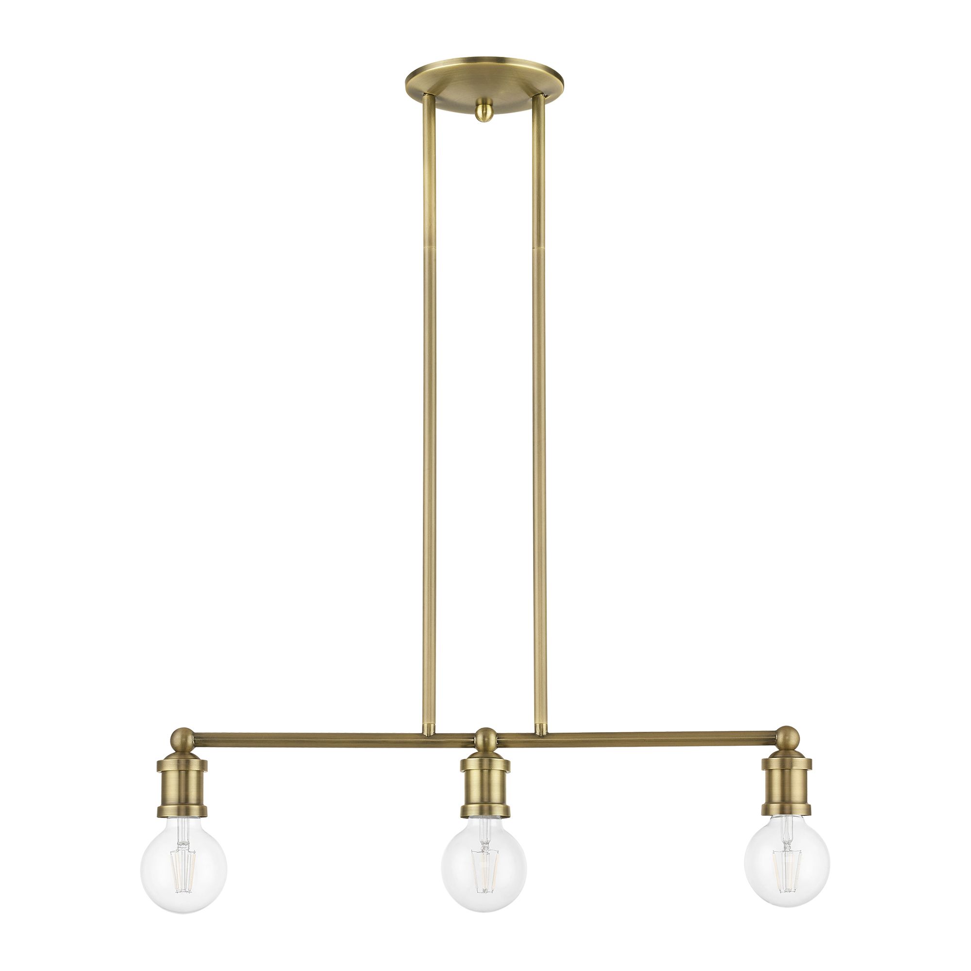 Image 3 Lansdale 3 Light Antique Brass Linear Chandelier more views