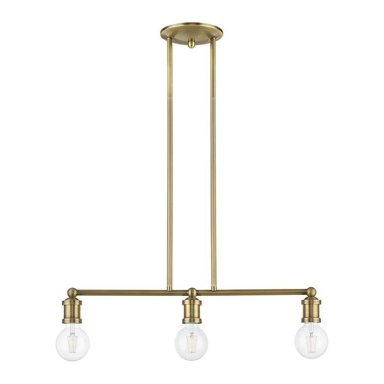 Image 3 Lansdale 3 Light Antique Brass Linear Chandelier more views